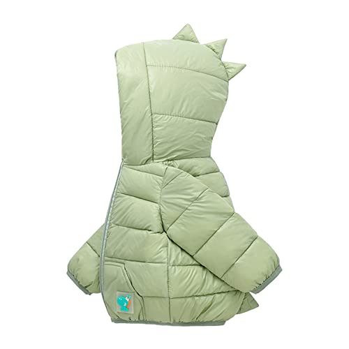 Generisch Winterjacke Mädchen Kinder Warme Leichte Steppjacke Jungen Mit Dinosaurier-Design Daunenjacken Warme Puffer Jacke Casual Winddicht Kapuzenjacke Freizeitjacke 4-5 Jahre Grün von Generisch