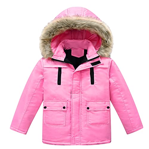 Generisch Winterjacke Mädchen - Thermo Daunenmantel Gepolsterte Winterjacke Warme und Weich Mittel- bis Langes Kindermäntel Winddichte Leichtgewicht Herbst Winter Jacke Mantel von Generisch