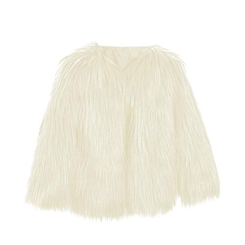 Generisch Winterjacke Mädchen Übergangsjacke Kinder Pelzmantel Langarm Pelzjacke Felljacke Fellmantel Kunstpelz Jacke Winter Warm Mantel Plüsch Verdickte Warm Jacken für Mädchen Outdoorjacke von Generisch