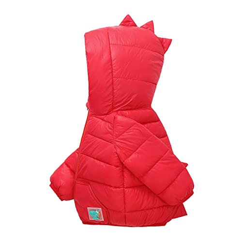 Generisch Winterjacke Mädchen Winter Jacke mit Kapuze Dinosaurier Steppjacke Warm Winter Mantel Dicke Kinderjacke Kapuzenjacke Outerwear Baby Wintermantel mit Reißverschluss Winddicht Alter 1-5 Jahre von Generisch