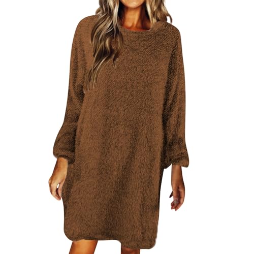 Generisch Winterkleid Damen Lang Flauschig Fleecepullover Damen Warm Knielang Kleid Winter Damen Langarm Plüsch Pulloverkleid Elegant Einfarbig Kleider Frauen Fleece Locker Longpullover Casual Generisch Winterkleid Damen Lang Flauschig Fleecepullover Damen Warm Knielang Kleid Winter Damen Langarm Plüsch Pulloverkleid Elegant Einfarbig Kleider Frauen Fleece Locker Longpullover Casual von Generisch