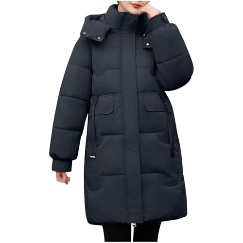 Generisch Wintermantel Damen Warm Steppmantel mit Kapuze Mantel Winterjacke Angebote Puffer Jacke Outdoor Daunenmantel Bequem Steppjacke Parka Jacke Blitzangebote Des Tages Schwarz 3XL von Generisch