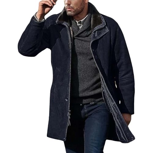 Generisch Wintermantel Herren Kurzmantel Slim Fit Mantel mit Stehkragen Wolle Warm Wollmantel Business winterjacke outdoor herren business jacke herren übergang men winter jacket long von Generisch