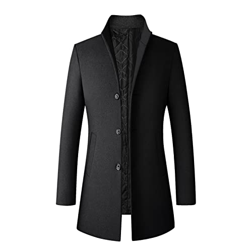 Generisch Wintermantel Herren Mantel Slim Fit Lang Wollmantel Herren Steppjacke für Sohn/Freund/Ehemann von Generisch