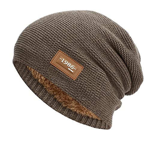 Generisch Wintermütze Herren Damen Strickmütze Beanie Mütze Wollmütze Winter Erwachsener klassisches Design Herrenmütze Winter Cap HerrenmüTzen Leicht Winterkappe Herren XL von Generisch