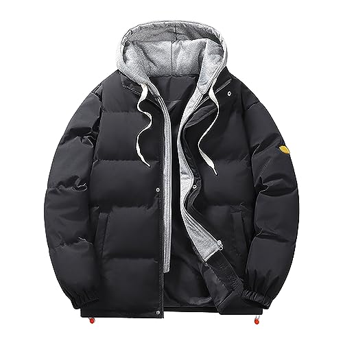 Generisch Winterparka Herren Wintermantel Gefütterte Parka Jacke Blouson Herren Herren Jacke Schwarz Weiß Wintermantel Herren Wellensteyn von Generisch