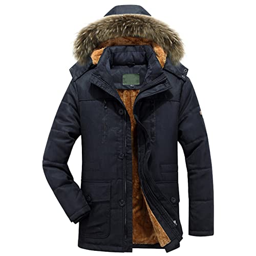 Generisch Winterparka Herren Wintermantel Gefütterte Parka Jacke Herren Jacke Herbst Herren Daunenjacke Rot Softshelljacke Herren Wasserdicht von Generisch