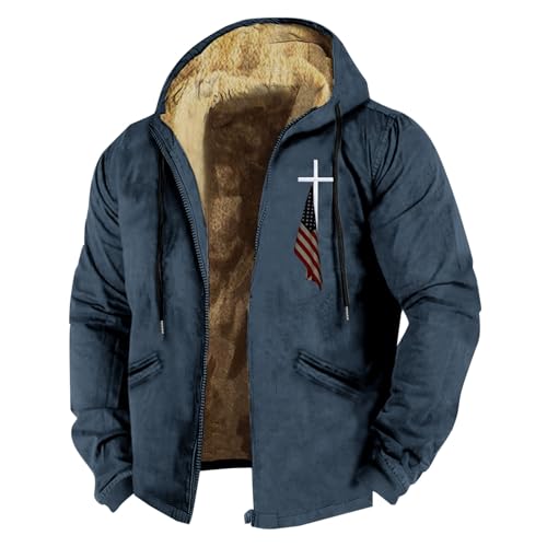 Generisch Winterparka Herren Wintermantel Gefütterte Parka Jacke Winterjacken Herren Herren Freizeitjacke Sportlich Leicht Winddichte Jacke Herren 5Xl Herren Übergangsjacke Steppjacke Dick und warm von Generisch