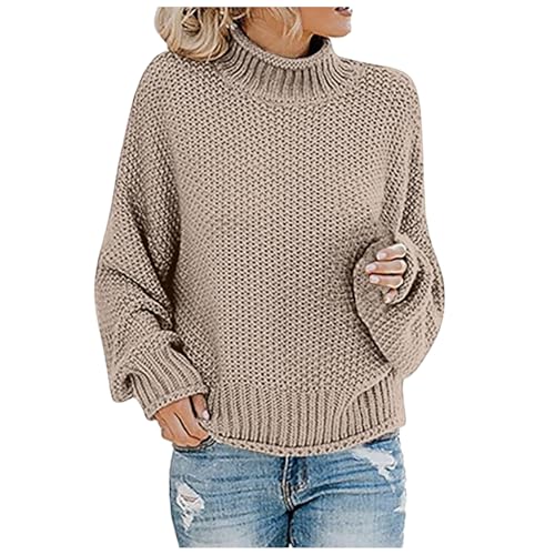 Generisch Winterpullover Damen, Strickpullover Damen Pullover elegant Winterpullover Casual Strickpulli Herbst Winter Grobstrickpullover Sweatshirt Pulli Damenpullover Rollkragenpullover, Khaki Generisch Winterpullover Damen, Strickpullover Damen Pullover elegant Winterpullover Casual Strickpulli Herbst Winter Grobstrickpullover Sweatshirt Pulli Damenpullover Rollkragenpullover, Khaki von Generisch