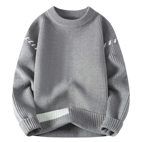 Generisch Winterpullover Herren Pullover Herbst Winter Warmer Strickpullover Fleece Innenfutter Kuschelpullover Damen Winterpulli Sweater Winter Pullover Männer Weihnachtspullover Rot von Generisch