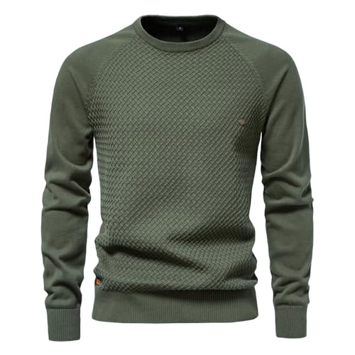 Generisch Winterpullover Herren Pullover Rundhals Feinstrick Pullover Männer Strickpullover Freizeitpullover Klassischer Langarmshirt Sweater Slim Fit Casual Top (6,M) von Generisch