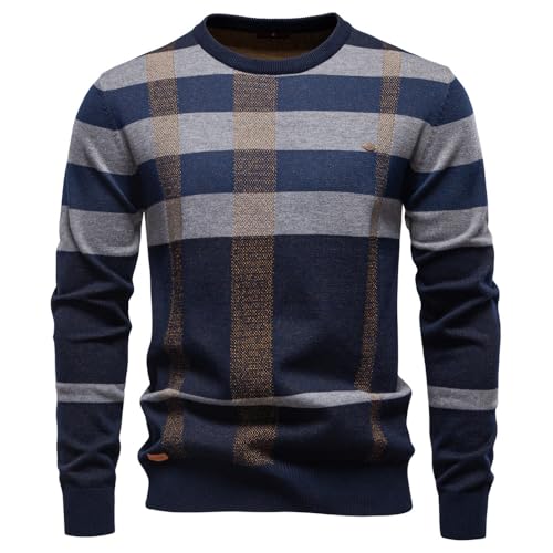 Generisch Winterpullover Herren Pullover Rundhals Feinstrick Pullover Männer Strickpullover Freizeitpullover Langarm Sweater Pulli Slim Fit Casual Top 2025 (6,XXL) von Generisch