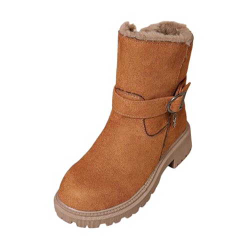 Generisch Winterschuhe Damen, Anti-Rutschig Bequem Gummistiefel Stilish Fleece Stiefeletten Leicht Wasserdicht Winterschuhe Warm Western Winterboots von Generisch