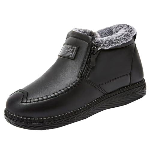 Generisch Winterschuhe Damen Boots Wasserdicht Stiefeletten Winterstiefel PU Leder Stiefel Orthopädische Schuhe Kurzstiefel Winter Damenstiefel Übergangsstiefel Winterboots von Generisch