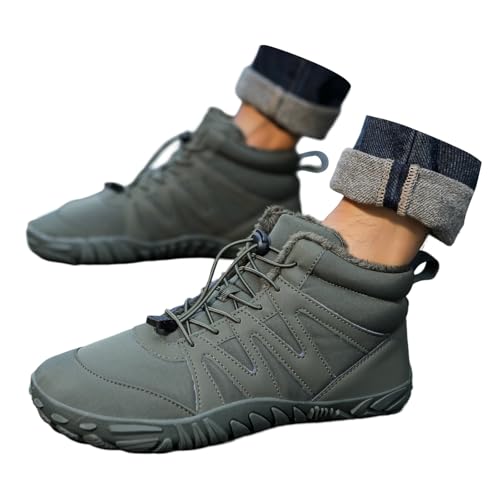 Generisch Winterschuhe Damen Herren Leder Winterstiefel Kurzstiefel Westernstiefel Stiefel mit Knielanger Langschaft Sommer Stiefeletten Ankle Boots Schlupfschuh-Design Trendiges Winter-Outfit von Generisch