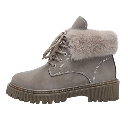 Generisch Winterschuhe Damen Herren Leder Winterstiefel Overknee Stiefel Cowboystiefel mit Absatz Lockerer Schaft-Design für lässigen Look Stiefeletten breite Füße trendiges Winter-Outfit-Element von Generisch