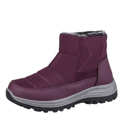Generisch Winterschuhe Damen Herren Wasserdicht Stiefel Overknee Ankle Boots mit Reißverschluss Winter Outdoor Schneestiefel Schlupfschuh-Design Cowboystiefel Elegant Western von Generisch