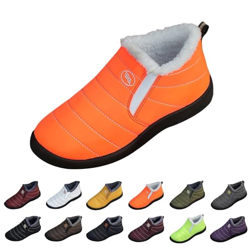 Generisch Winterschuhe Damen Wasserdicht Stiefeletten Damen Wasserdicht Herbst Winter Vintage Plüsch Schuhe Bequem rutschfeste Arch Support Weitschaft Ankle Boots Retro von Generisch