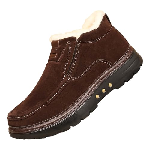 Generisch Winterschuhe Herren Warm, Outdoorschuhe Herren Bequeme, Schneeschuhe Slip On Wanderschuhe rutschfest Freizeitschuhe Leichtgewicht Sportschuhe Low-Top Klassischer Trachtenschuhe Für Männer von Generisch