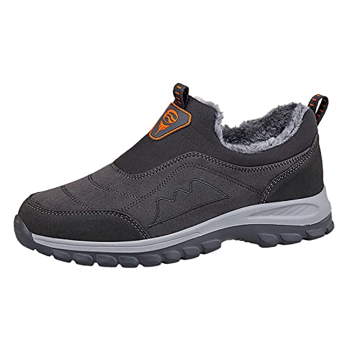 Generisch Winterschuhe Herren Warm Gefütterte - Wasserdicht Thermoschuhe Winter Schneestiefel - Trekkingschuhe Verdicken Wanderhalbschuhe Plüsch Winterboots Flache Rutschfest Outdoor Schuhe von Generisch