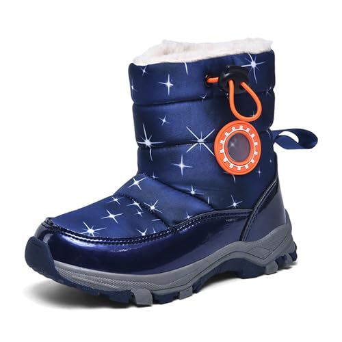 Generisch Winterschuhe Kinder Warm Gefütterte Winter Boots Prints Schuhe Halbstiefel Bequem Halbhoch Winterstiefel Trachtenschuhe Freizeitstiefel Westernstiefel Outdoorschuhe von Generisch
