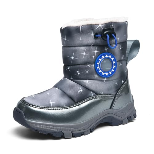 Generisch Winterschuhe Kinder Warm Gefütterte Winter Boots Prints Schuhe Halbstiefel Bequem Halbhoch Winterstiefel Trachtenschuhe Freizeitstiefel Westernstiefel Outdoorschuhe von Generisch