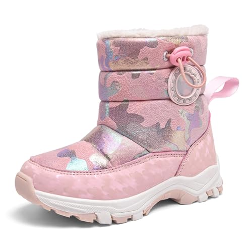 Generisch Winterschuhe Kinder Warm Gefütterte Winter Boots Prints Schuhe Halbstiefel Bequem Halbhoch Winterstiefel Trachtenschuhe Freizeitstiefel Westernstiefel Outdoorschuhe von Generisch