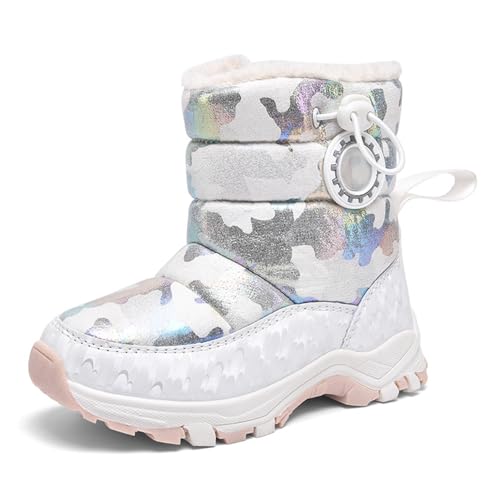 Generisch Winterschuhe Kinder Warm Gefütterte Winter Boots Prints Schuhe Halbstiefel Bequem Halbhoch Winterstiefel Trachtenschuhe Freizeitstiefel Westernstiefel Outdoorschuhe von Generisch