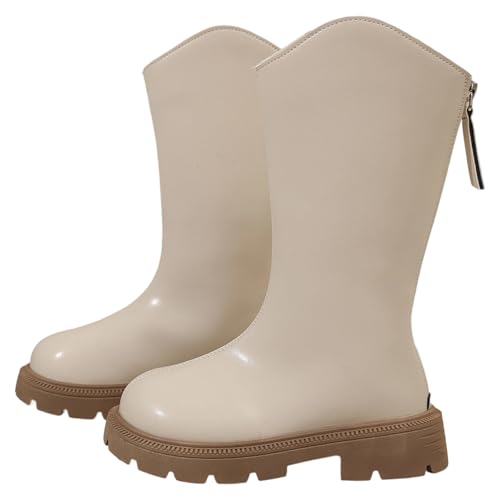 Generisch Winterschuhe Mädchen Halbstiefel Bequem Halbhoch Winterstiefel Mädchen Wanderschuhe Outdoor Boots Freizeit Festliche Schuhe Einfarbige Trachtenschuhe Schlupfstiefel Westernstiefel von Generisch