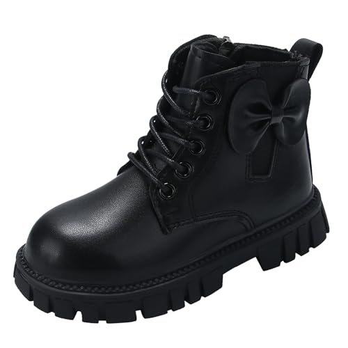 Generisch Winterschuhe Mädchen Lederstiefel Winter Warme Winterstiefel Weiche Sohle Reitstiefeletten Freizeit Festliche Schuhe Einfarbige Trachtenschuhe Freizeitstiefel Partyschuhe von Generisch