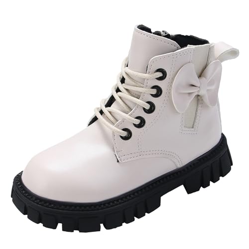 Generisch Winterschuhe Mädchen Lederstiefel Winter Warme Winterstiefel Weiche Sohle Reitstiefeletten Freizeit Festliche Schuhe Einfarbige Trachtenschuhe Freizeitstiefel Partyschuhe von Generisch