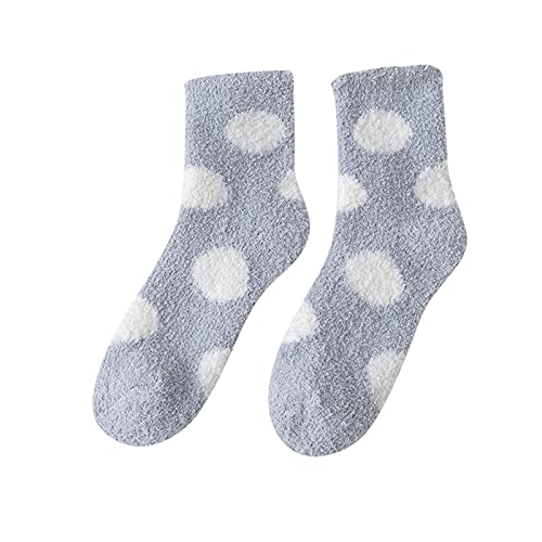 Generisch Wintersocken Damen Weich Flauschige Thermosocken Frauen Warme Kuschelsocken Rutschfest Dicke Mit Leopardenmuster Lange (D1-Grey, One Size) von Generisch