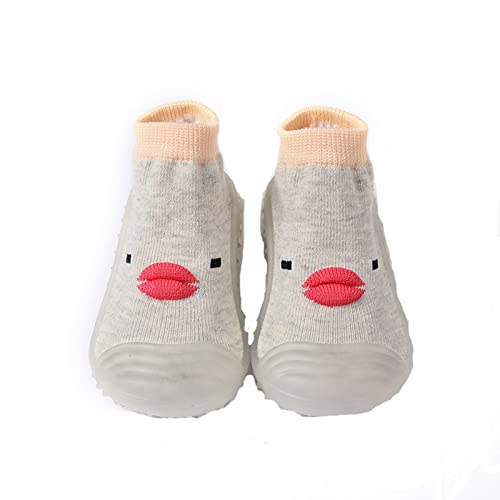 Generisch Wintersstiefel Kleinkind Hausschuhe Cartoon Warme Hausschuhe für Säuglinge Gefütterte Winter-Innenschuhe Kinderschuhe Mädchen Barfußschuhe Sockenschuhe (Grey, 26 Toddler) von Generisch