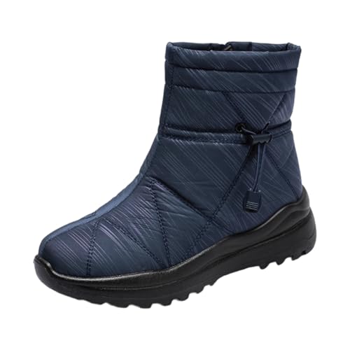 Generisch Winterstiefel Damen Warme Ankle Boots Festival Mit Kunstpelz Kurzstiefel Stiefel rutschfest Flache Absätze Freizeitstiefel Mittlere Schaftlänge Schneestiefel Stiefeletten von Generisch