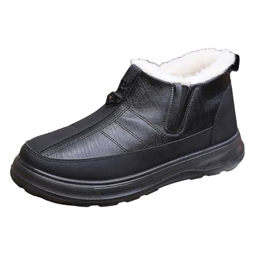 Generisch Winterstiefel Herren Wasserdicht Warm, Schneeschuhe mit Fleecefutter Winterboots Weich Rutschfest Winterschuhe Verdickt Wollstiefel Wärme und Komfort Thermoschuhe Flach Stiefeletten von Generisch