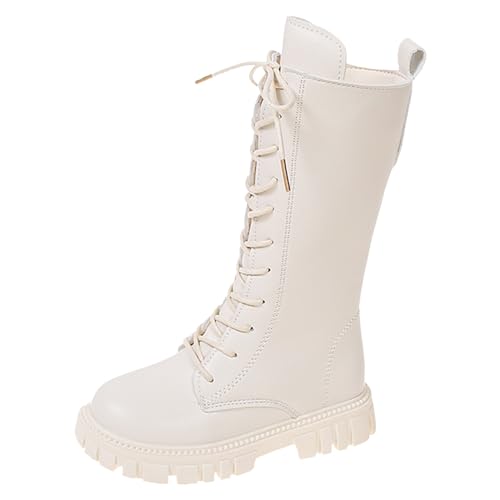 Generisch Winterstiefel Kinder Halbstiefel Flache Bequem Winterschuhe Kinder Wanderschuhe Outdoor Stiefel Festliche Schuhe Einfarbige Trachtenschuhe Freizeitstiefel Springerstiefel von Generisch