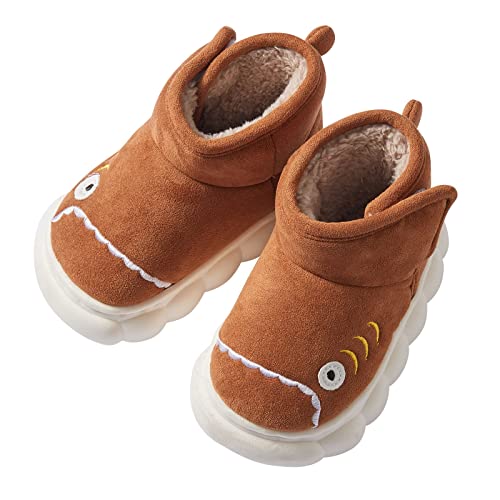 Generisch Winterstiefel Mädchen Kinder-Schneestiefel für Jungen, niedlicher Cartoon- (Brown, 22 Infant) von Generisch