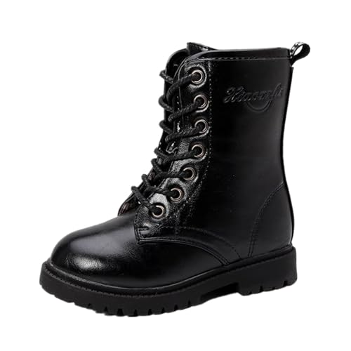 Generisch Winterstiefel Mädchen Stiefeletten Bequem Halbhoch Winterschuhe Flache Wanderschuhe Outdoor Freizeitschuhe Prinzessin Schuhe Einfarbige Dirndlschuhe Freizeitstiefel von Generisch
