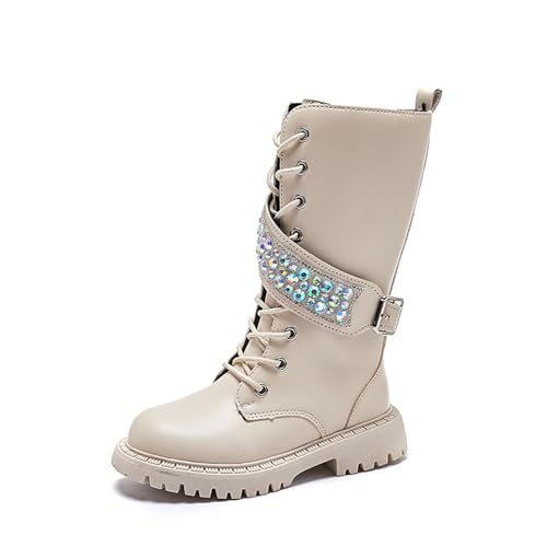 Generisch Winterstiefel Mädchen Stiefeletten Festliche Schuhe Bequem Winterstiefel Kinder Wanderschuhe Outdoor Boots Freizeitstiefel Leicht Einfarbige Dirndlschuhe Westernstiefel von Generisch