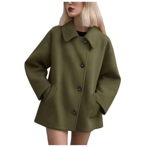 Generisch Wollmantel Damen Winterjacke Damen Lang Trenchcoat Button Revers Blazerjacke Einfarbig Langarm Wintermantel Schlanke Jacke Winter Warm Übergangsjacke Wolljacke Windbreaker Windjacke Outwear Generisch Wollmantel Damen Winterjacke Damen Lang Trenchcoat Button Revers Blazerjacke Einfarbig Langarm Wintermantel Schlanke Jacke Winter Warm Übergangsjacke Wolljacke Windbreaker Windjacke Outwear von Generisch