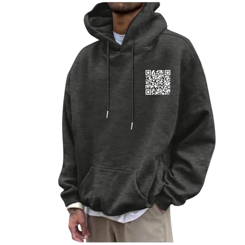 Generisch Women Hoodie, Humorous Sweatshirt Qr Code Unisex Pullover Funny Fu Qr Code Hoodie Lustige Hidden Message Shirt Scannable Qrcode Hoodie Unique Qr Code von Generisch