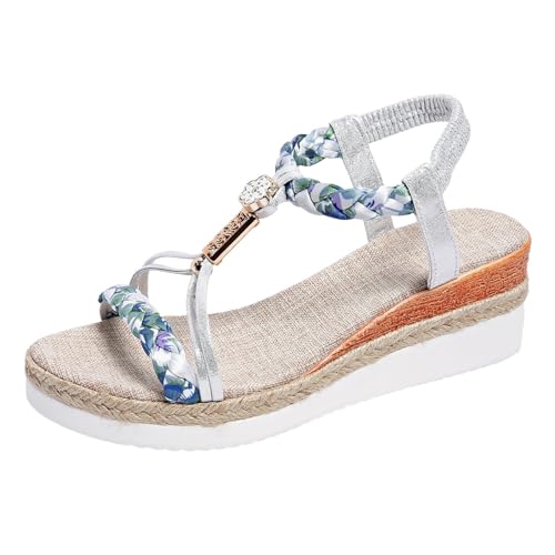 Generisch Women's Summer Wedge Sandals Breathable Anti Slip Open Toe Platform Heel Comfy Semi Trailer Sandals von Generisch