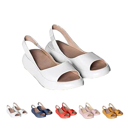 Generisch Women's Ultra-Comfy Casual Flat Orthotic Shoes Slip on Casual Platform Sandals Suitable For All Foot Shapes (White,39) von Generisch