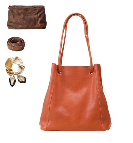 Generisch Womens Vegan PU Leather Soft Tote Bag, Large Capacity Retro Shoulder Bag, Simple Stylish Crossbody von Generisch