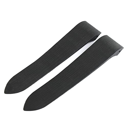 Generisch YGUKOJ 25 mm Silikon-Uhrenarmbänder, kompatibel mit W2020007 W2020008, wasserdichtes Armband, Kautschukarmband(Black Without Buckle) von Generisch