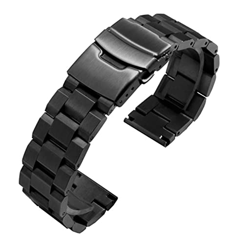 Generisch YGUKOJ Fine Stahl Armband 20mm 22mm Schwarz Silber Armband Ersatzmetallband Kompatibel mit Herren Edelstahl Watchkette(Red Black,22mm) von Generisch