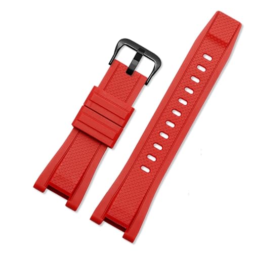 Generisch YGUKOJ Gummiarmband kompatibel mit GST-210 / W300 / 400G / B100 Armband 26 * 14mm wasserdichte Silikonbänder Zubehör(Orange-silver clasp) von Generisch