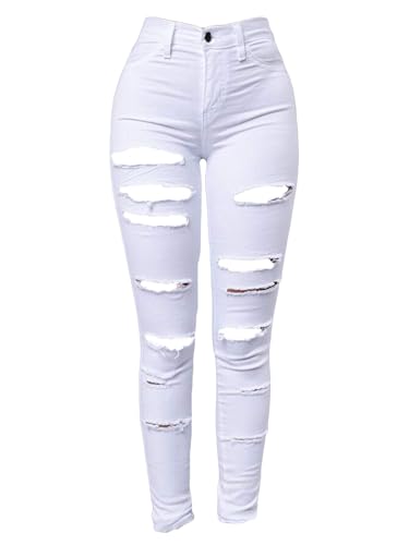 Generisch Zerrissene Jeans Damen High Waist Jeanshosen Weites Bein Stretch Jeans Straight Jeans Hosen Casual Lose Damenhose Freizeithose Wide Leg Denim Pants Große Größe 02 Weiß, XL Generisch Zerrissene Jeans Damen High Waist Jeanshosen Weites Bein Stretch Jeans Straight Jeans Hosen Casual Lose Damenhose Freizeithose Wide Leg Denim Pants Große Größe 02 Weiß, XL von Generisch