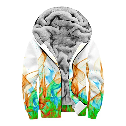 Generisch Zip Up Hoodie, Sweatjacke Herren Reißverschluss Warm Winter Sport Sweatshirt Mit Kapuze Hoody Strickjacken Für Daunenweste Hoodie Dünner Stoff Sweatshirt Jacke Hoodie Pullover (L, Weiß) von Generisch