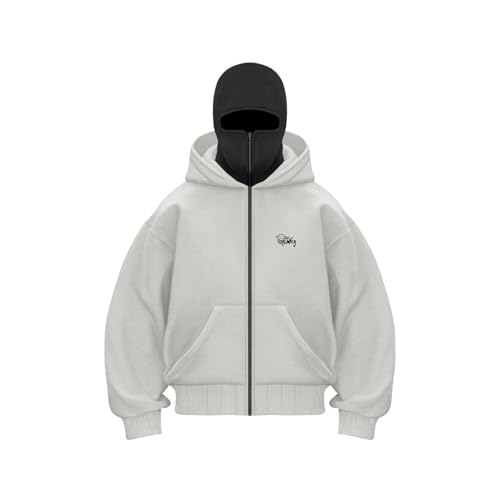 Generisch Zipper Hoodie Damen Y2K Kapuzenpullover Sweatshirt Mit Sturmhaube Sweatjacke Oversized Mask Jacke Mit Doppel Kapuze Hoodie Mit Fleece Winddichte Übergangsjacke Winter Motor Kapuzenjacke Generisch Zipper Hoodie Damen Y2K Kapuzenpullover Sweatshirt Mit Sturmhaube Sweatjacke Oversized Mask Jacke Mit Doppel Kapuze Hoodie Mit Fleece Winddichte Übergangsjacke Winter Motor Kapuzenjacke von Generisch